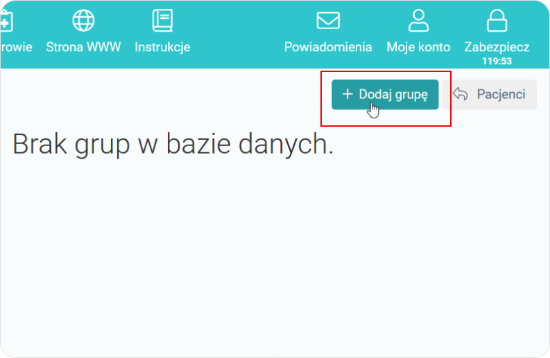 Dodawanie grupy pacjentów