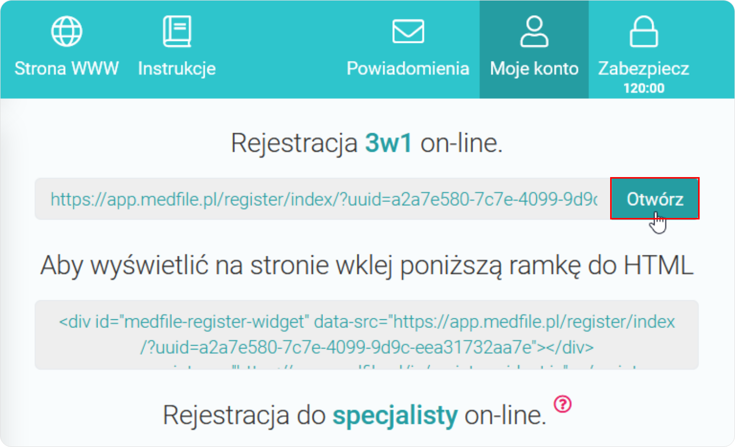 Rejestracja online, rejestracja 3w1 online