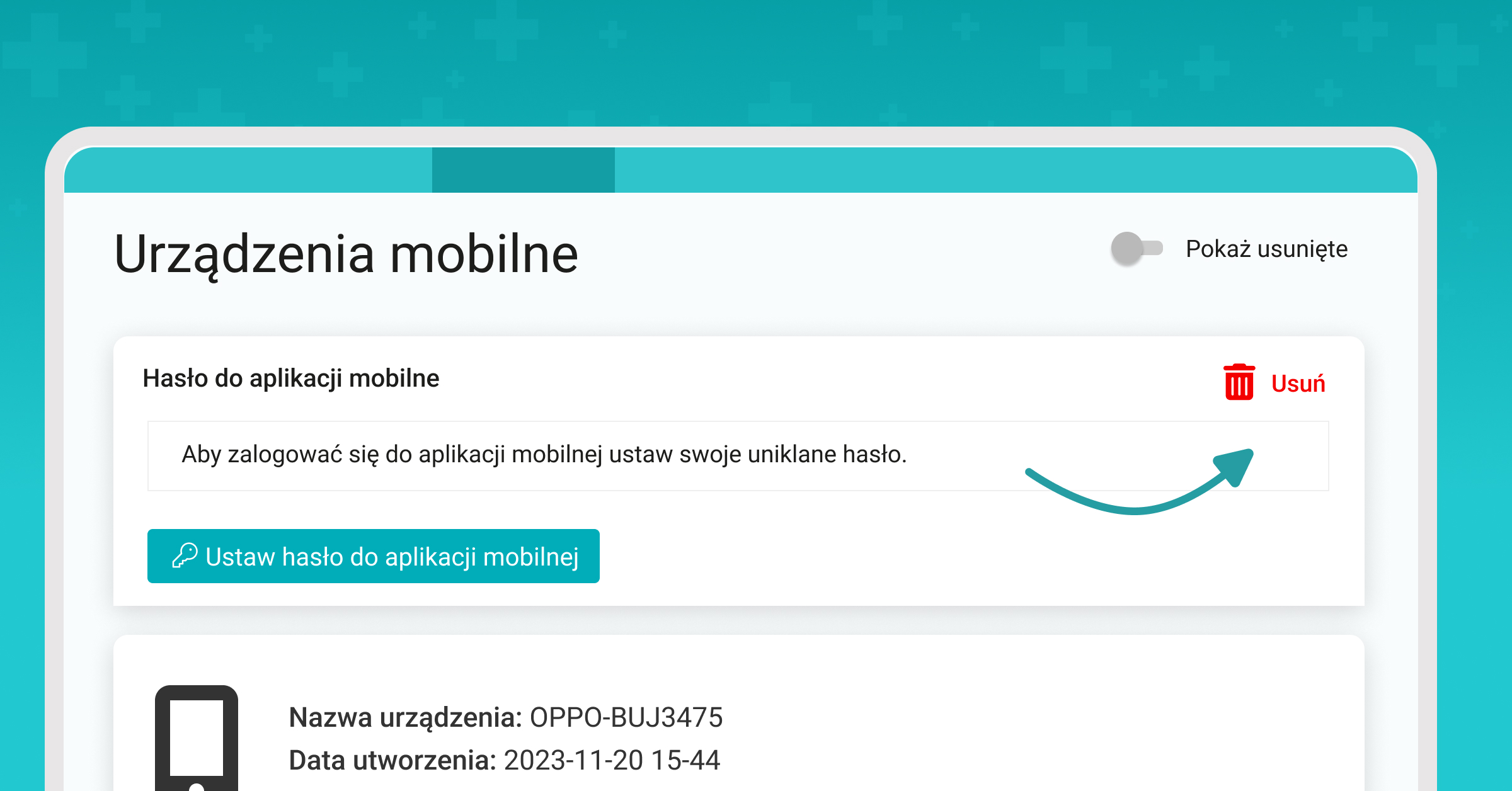 Usuwanie urządzenia mobilnego 