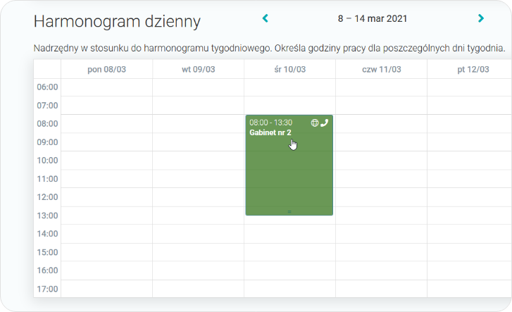 Harmonogramy, dodawanie harmonogramu pracy dziennego