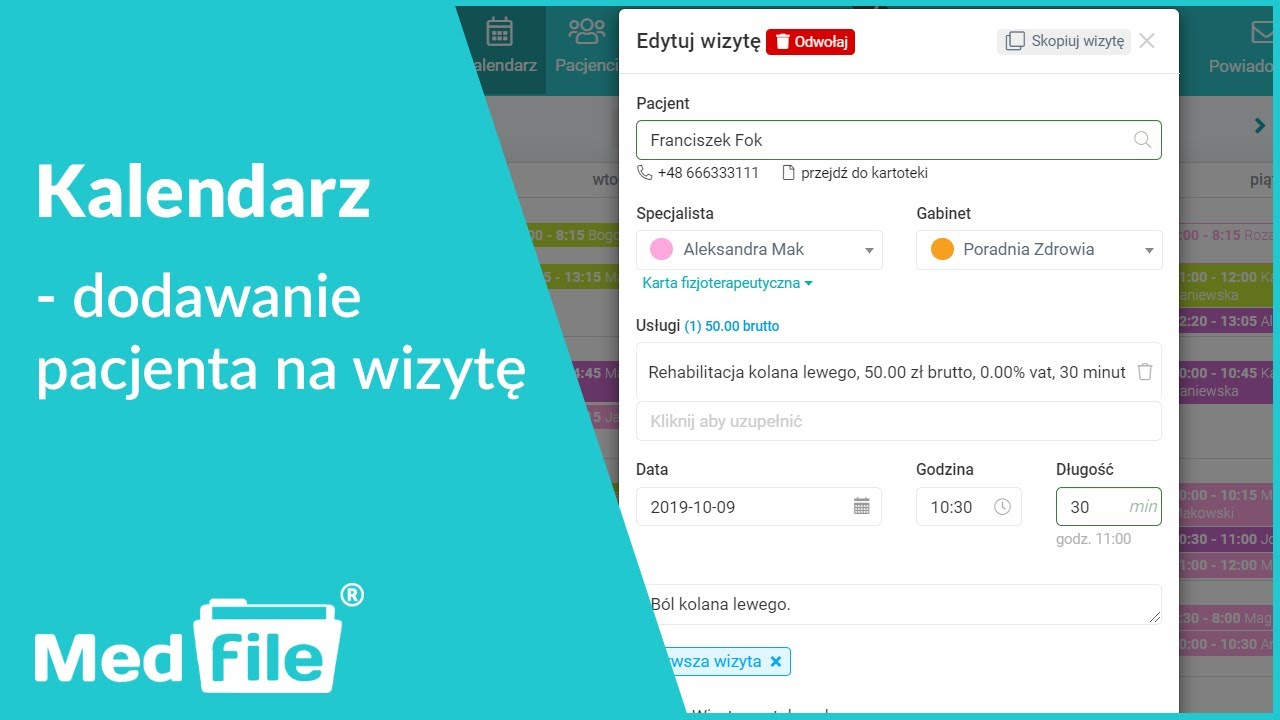 Dodawanie Pacjenta Na Wizytę Program Do Gabinetu 4449