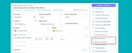 Wystawiaj e-Zlecenia z karty wizyty pacjenta