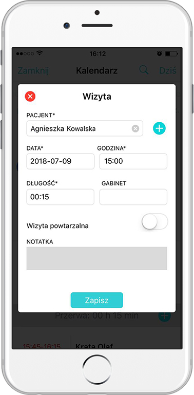 Wizyta Dodawanie Wizyty Aplikacja Do Gabinetu Ios Program Do Gabinetu 8287