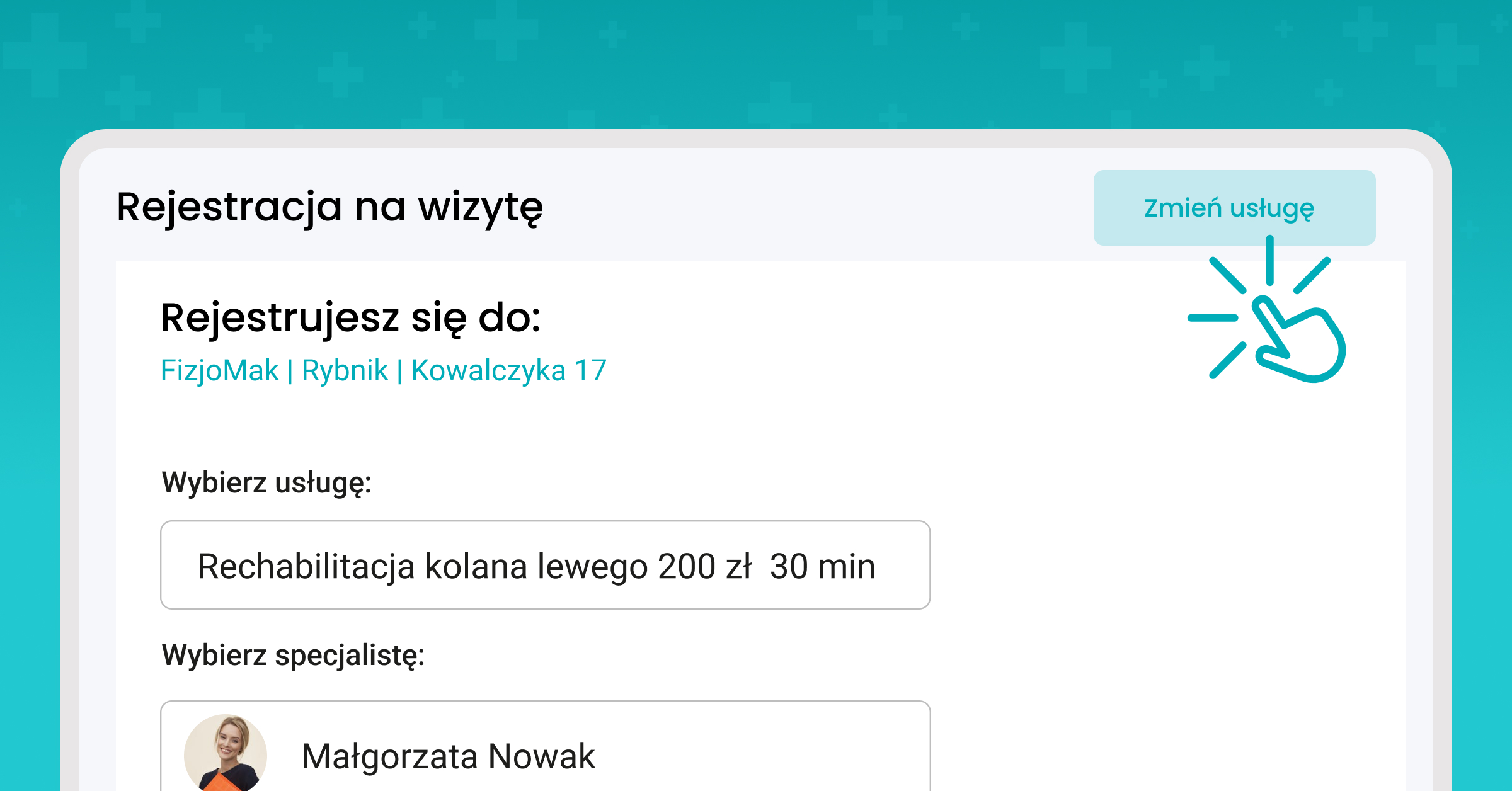 Zmiana usługi podczas umawiania wizyty w haloDoctor