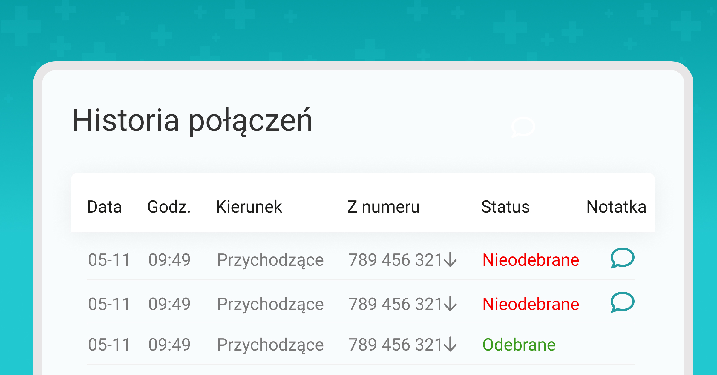 Odbieranie połączeń w telefonii internetowej – widok kalendarza 