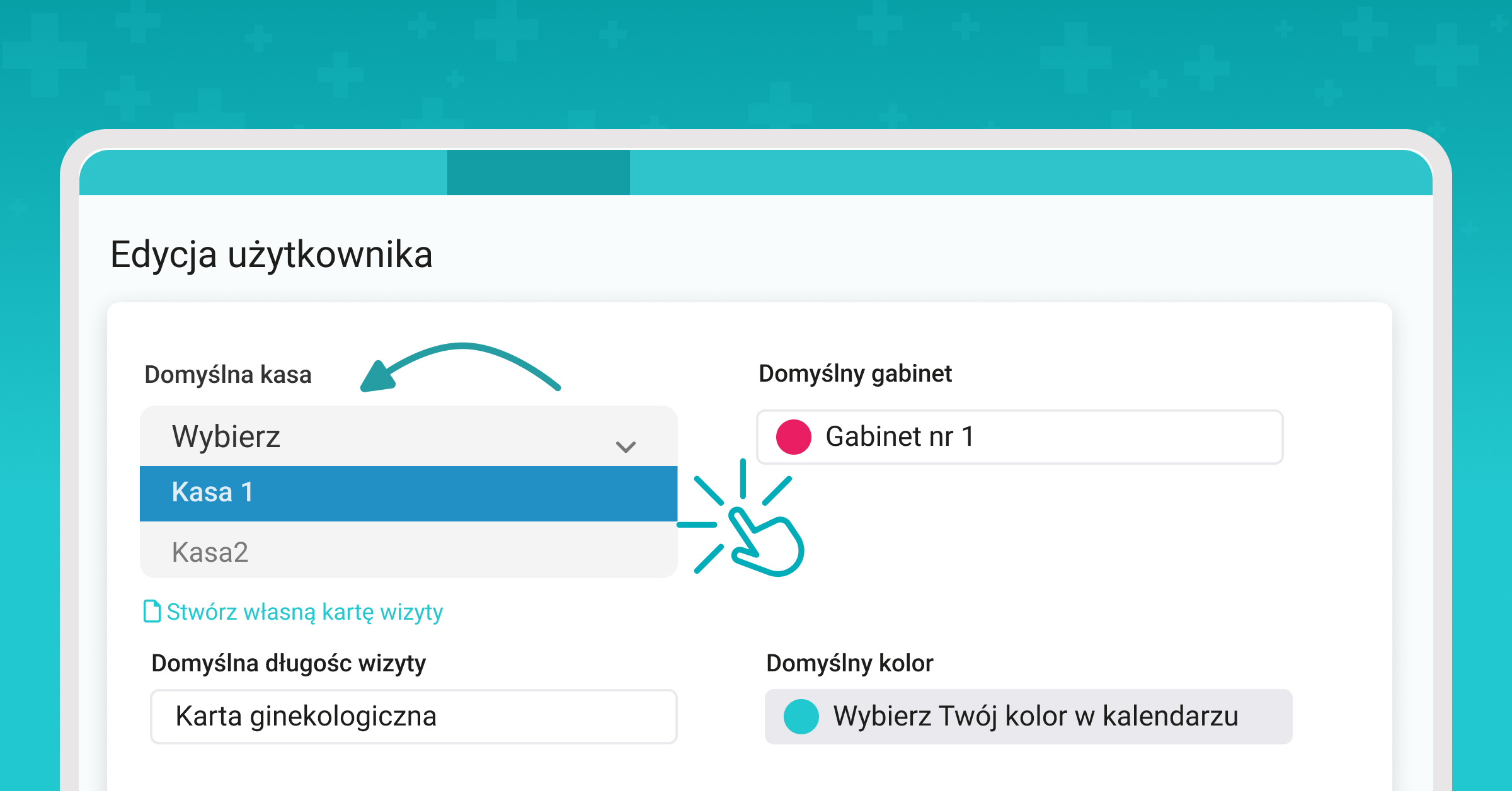 Użytkownicy – Przypisanie domyślnej kasy  