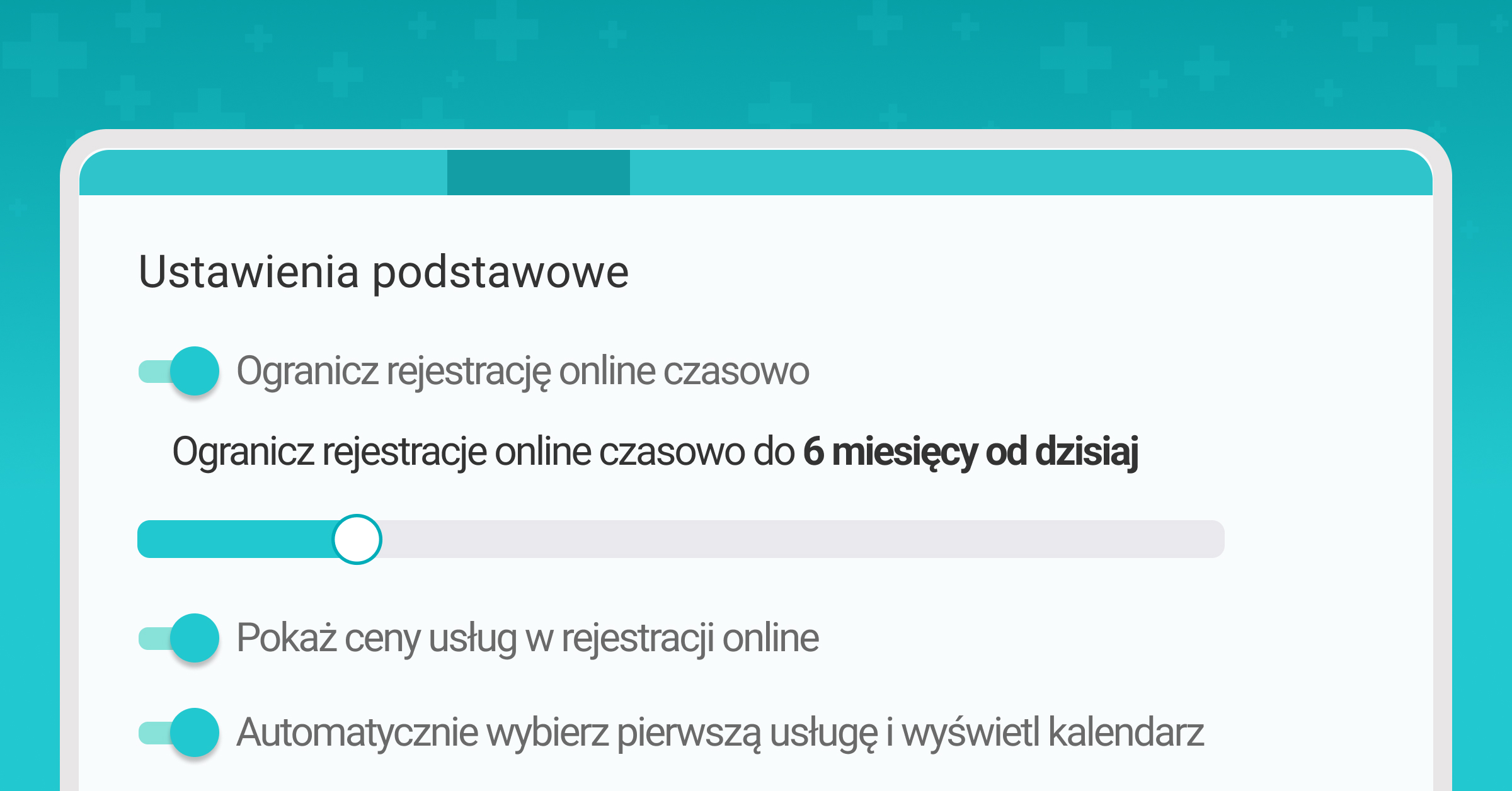 Rejestracja on-line - ustawienia podstawowe 