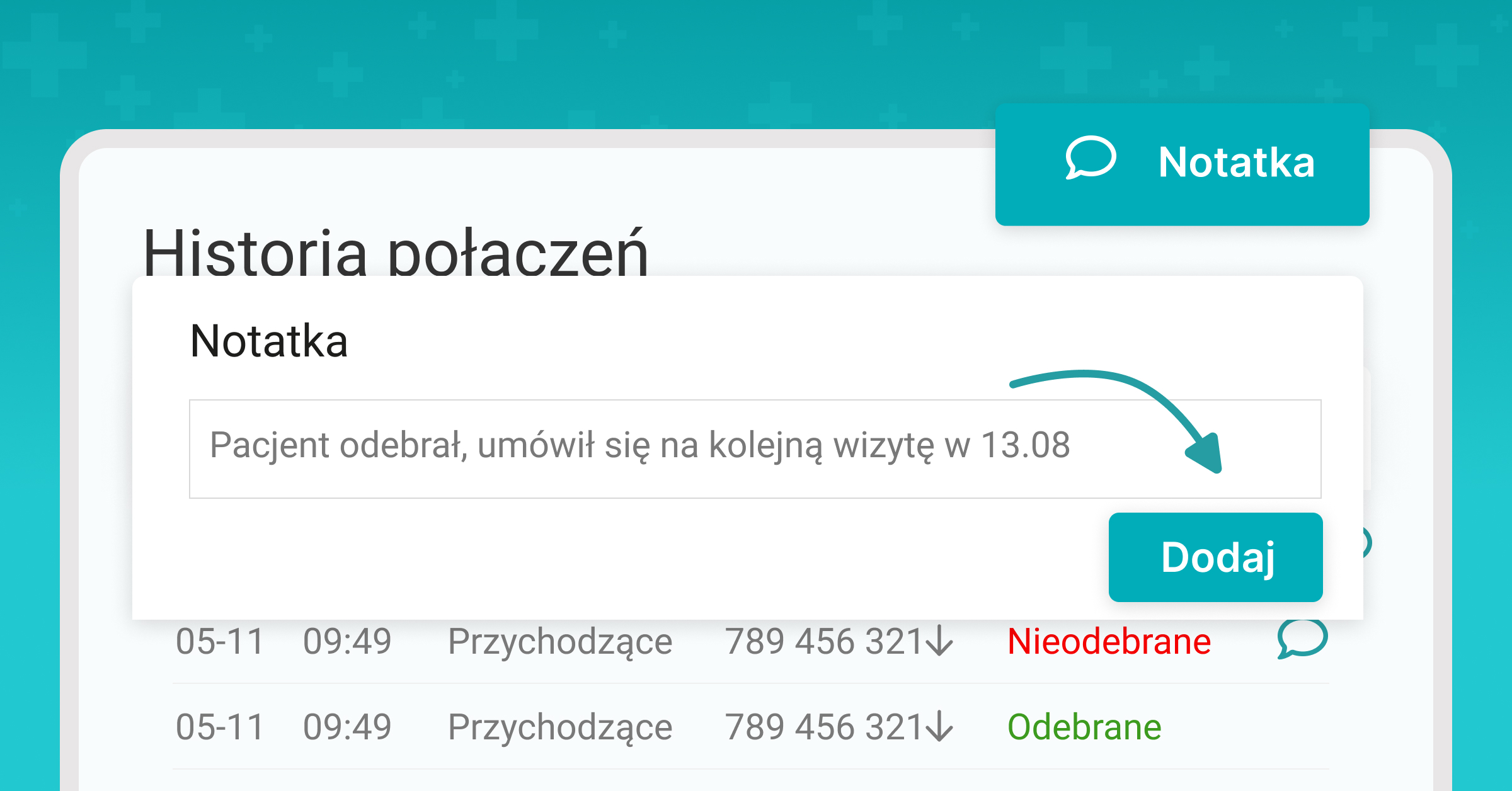 Telefonia VoIP — notatka do połączeń 