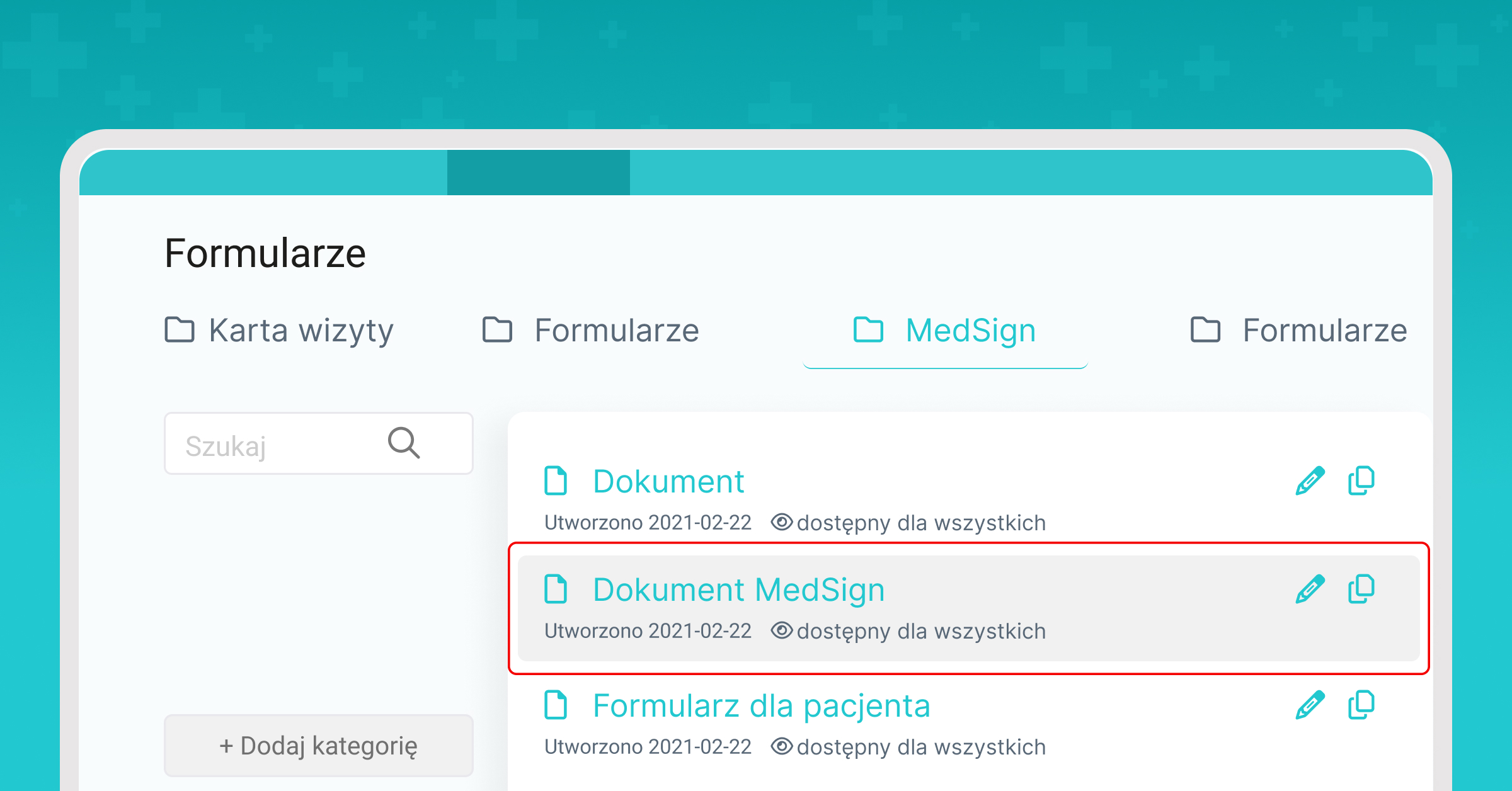 Formularze, formularz MedSign tworzenie ankiety