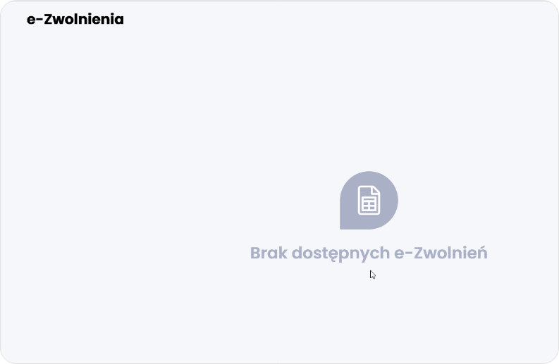 Brak dokumentów e-Zwolnienia