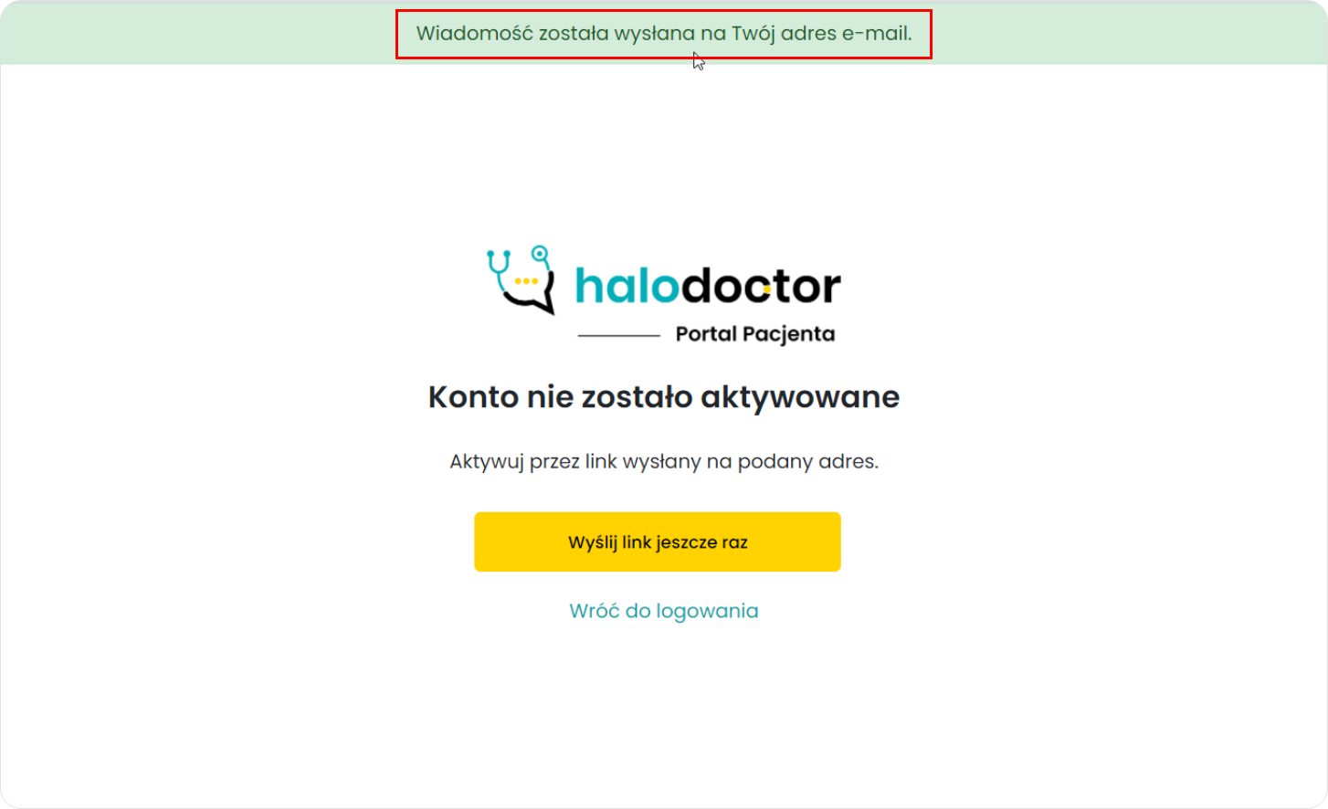 Wiadomość została wysłana na Twój adres e-mail