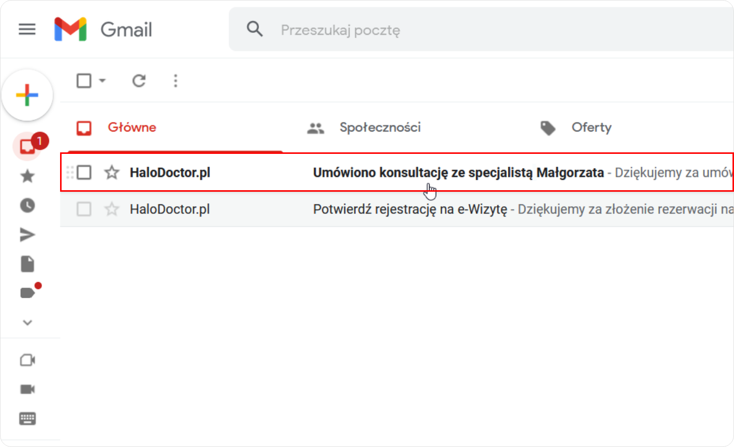 Umówiono konsultację ze specjalistą