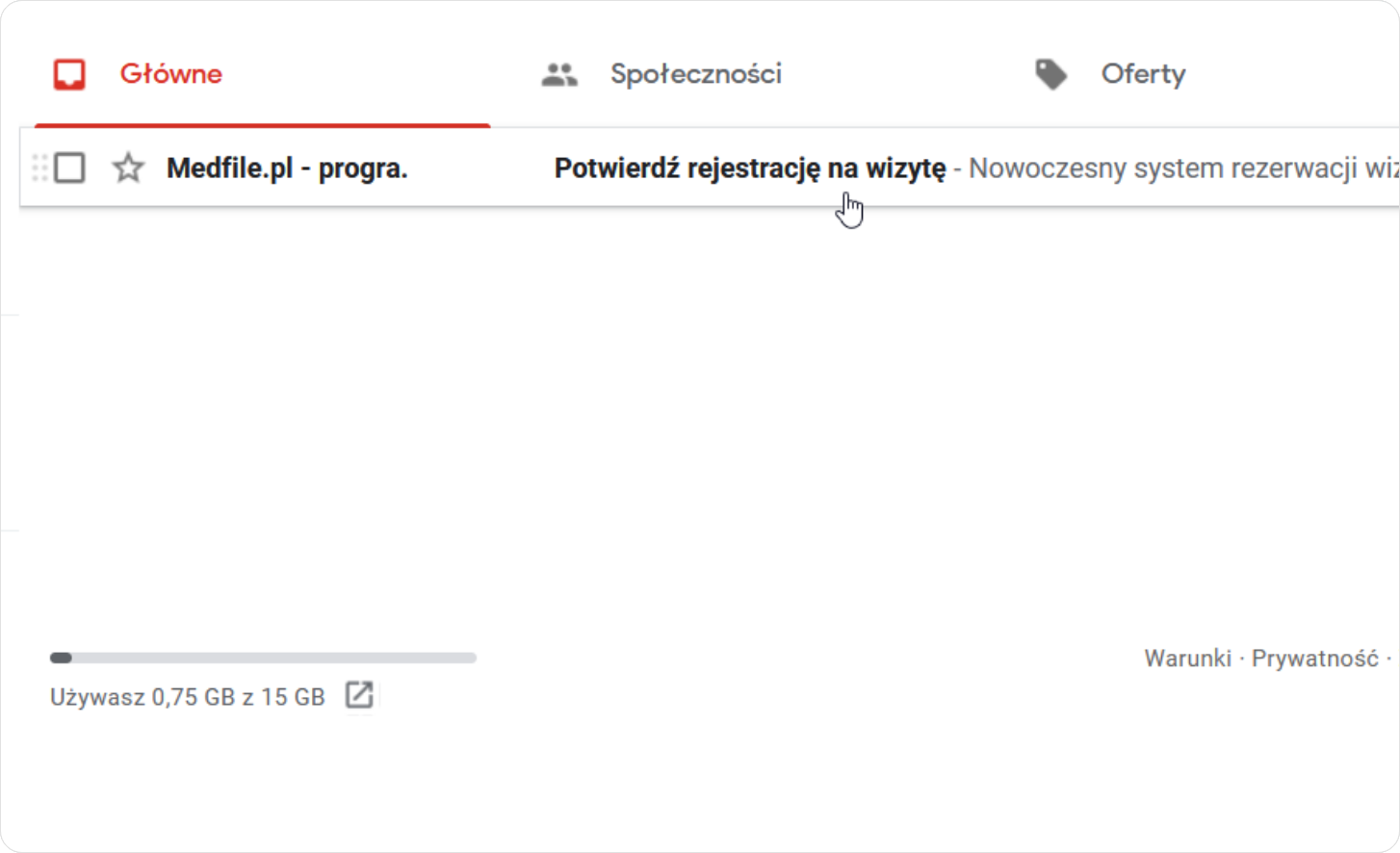 Wybierz e-mail Potwierdź rejestrację na wizytę