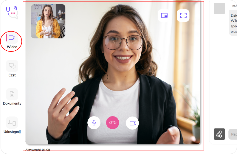 Wideorozmowa na poziomie Wideo w haloDoctor