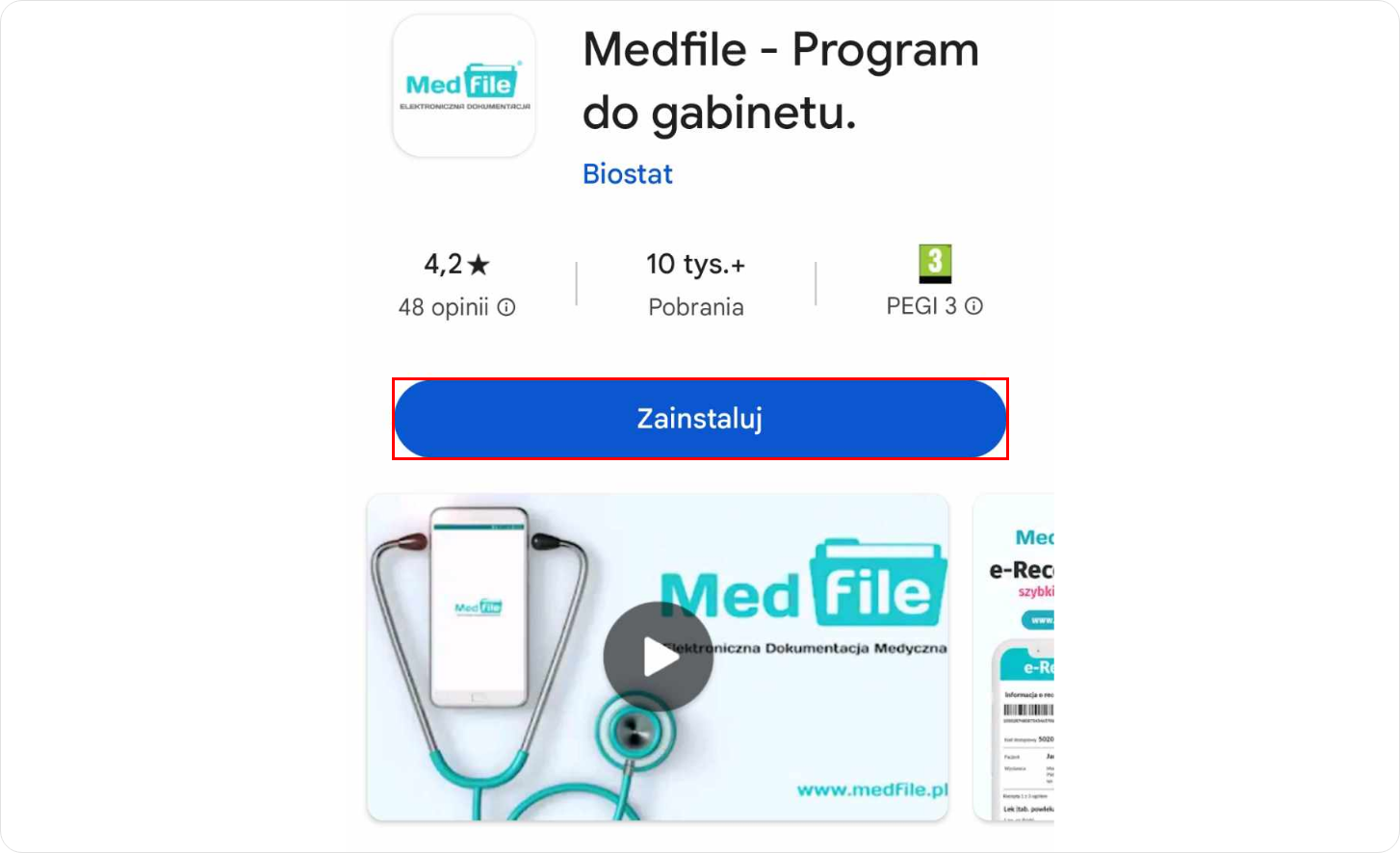 Zainstaluj aplikację mobilną Medfile 