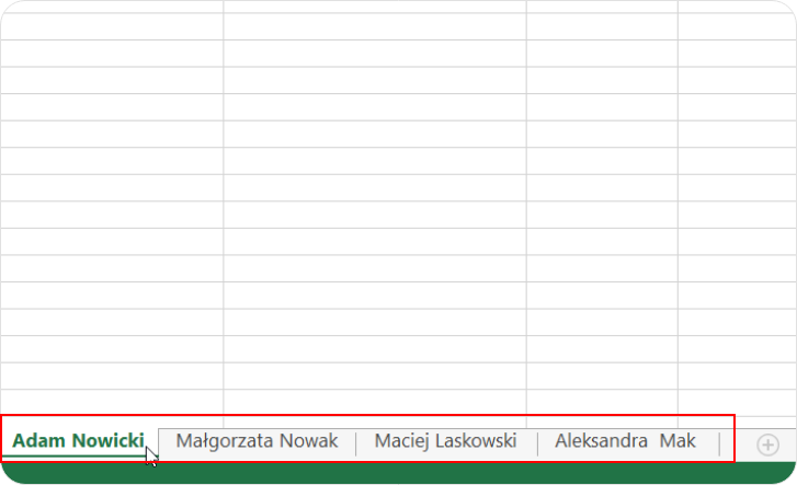 Podziel arkusz dla każdego użytkownika