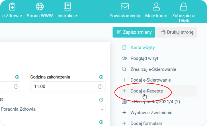 Dodaj e-Receptę