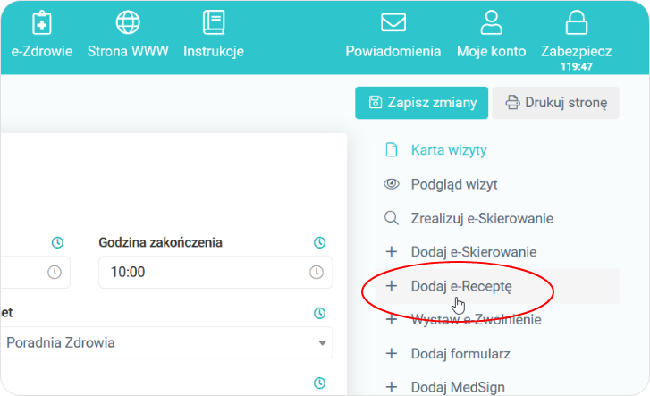 Dodaj e-Receptę