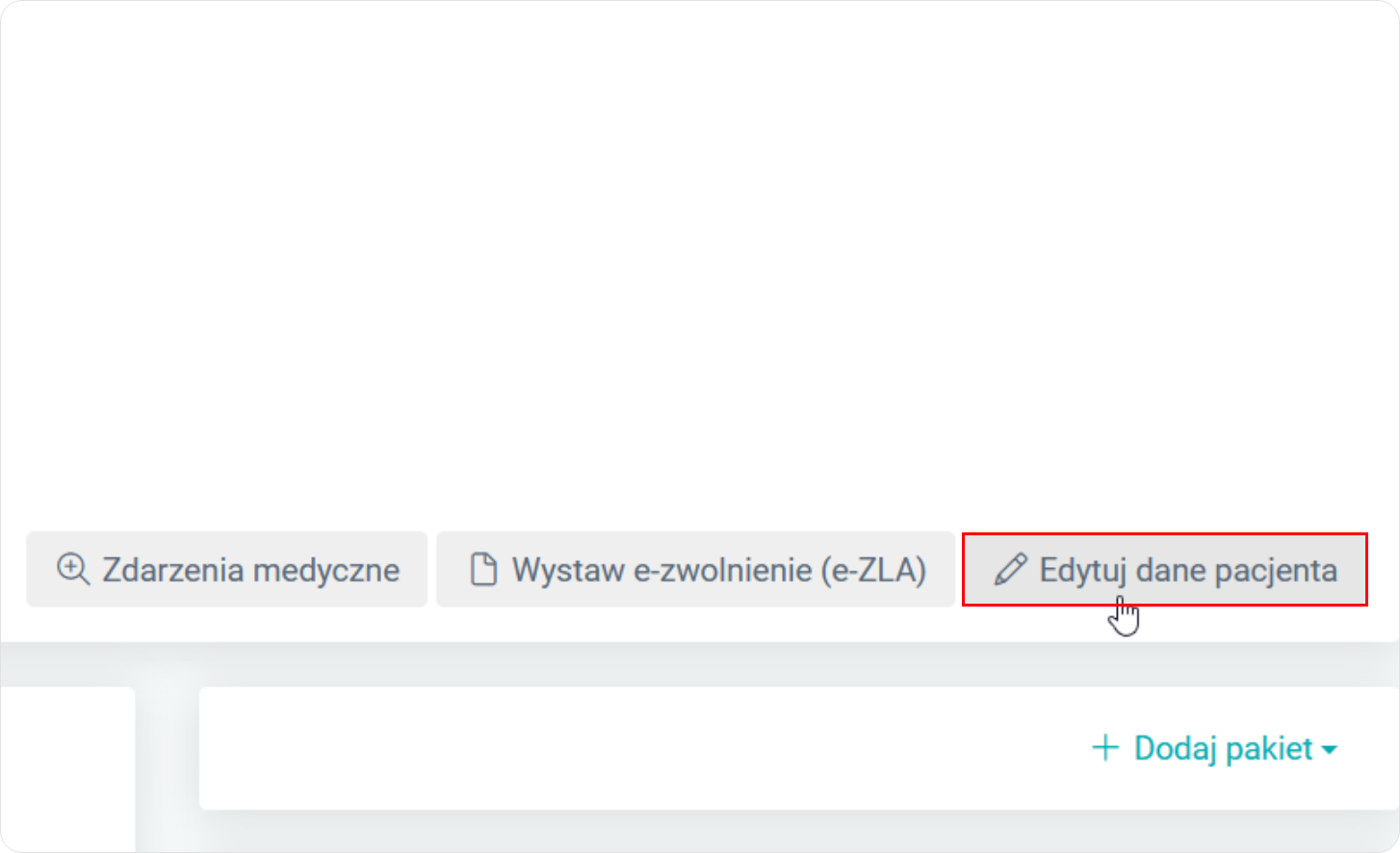 Przejdź do edycji danych pacjenta 