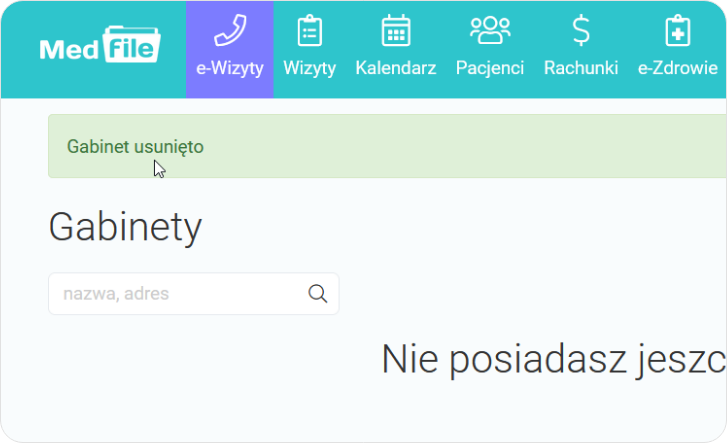 Gabinet usunięto