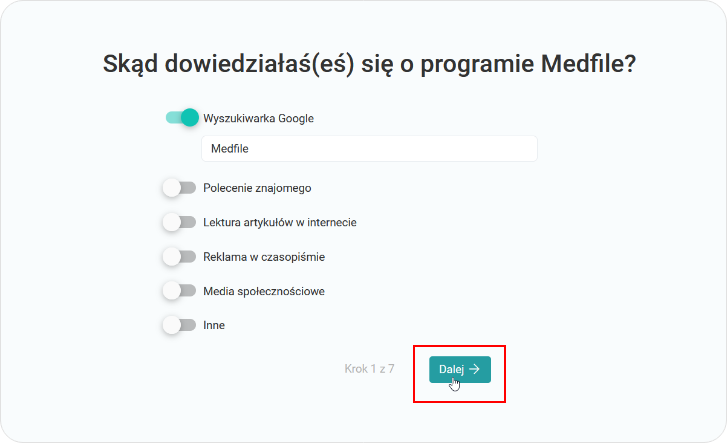 Gdzie dowiedziałeś się o programie Medfile