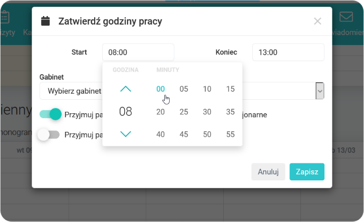 Zatwierdź godziny pracy w harmonogramie dziennym