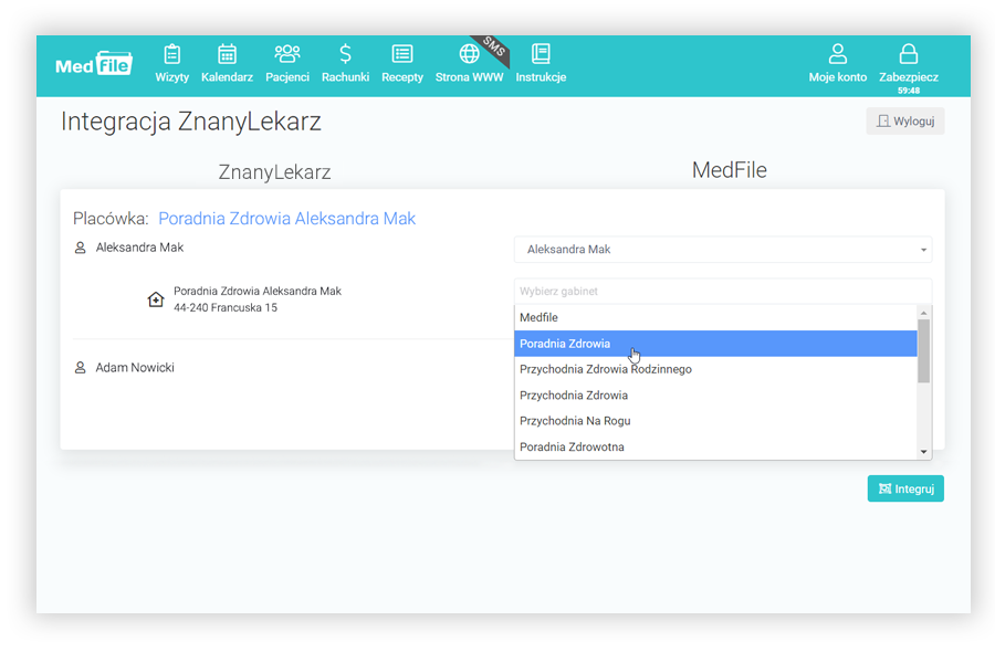 Integracja gabinetów