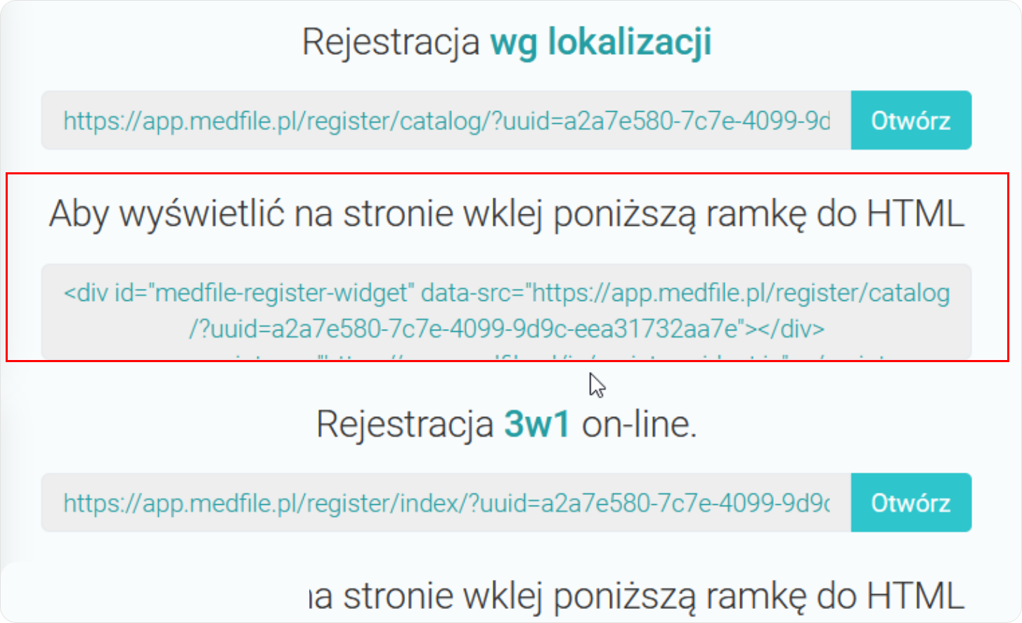 Kod do skopiowania na własną stronę WWW