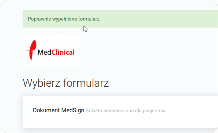Poprawnie wypełniono formularz
