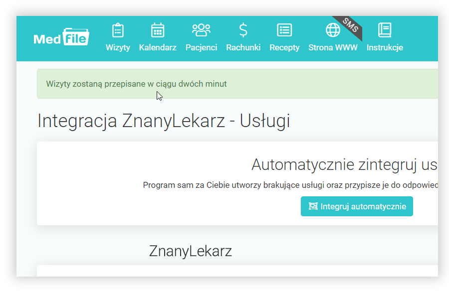 Wizyty zostaną przepisane w ciągu dwóch minut