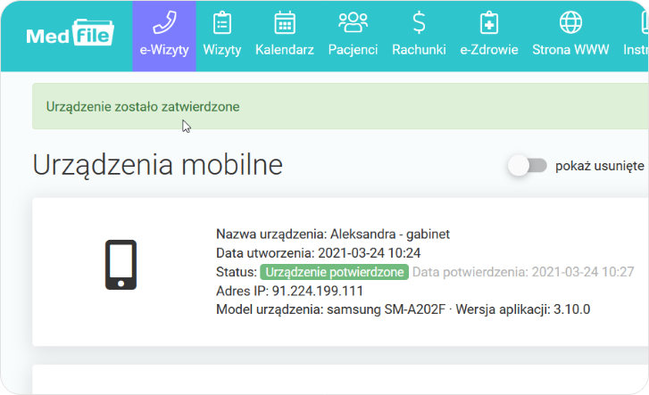 Urządzenie zostało zatwierdzone
