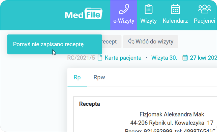 Recepta Rp została zapisana