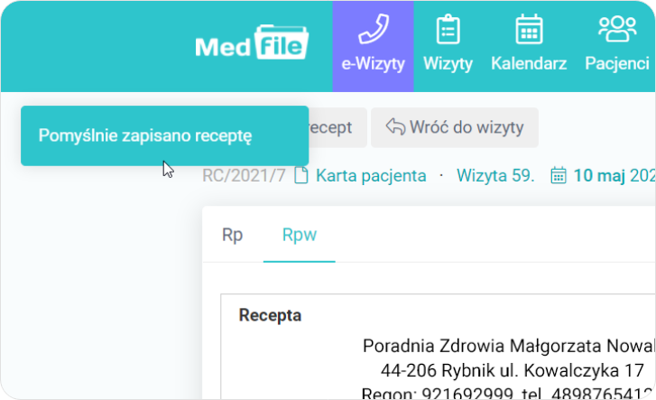 Recepta Rpw została zapisana