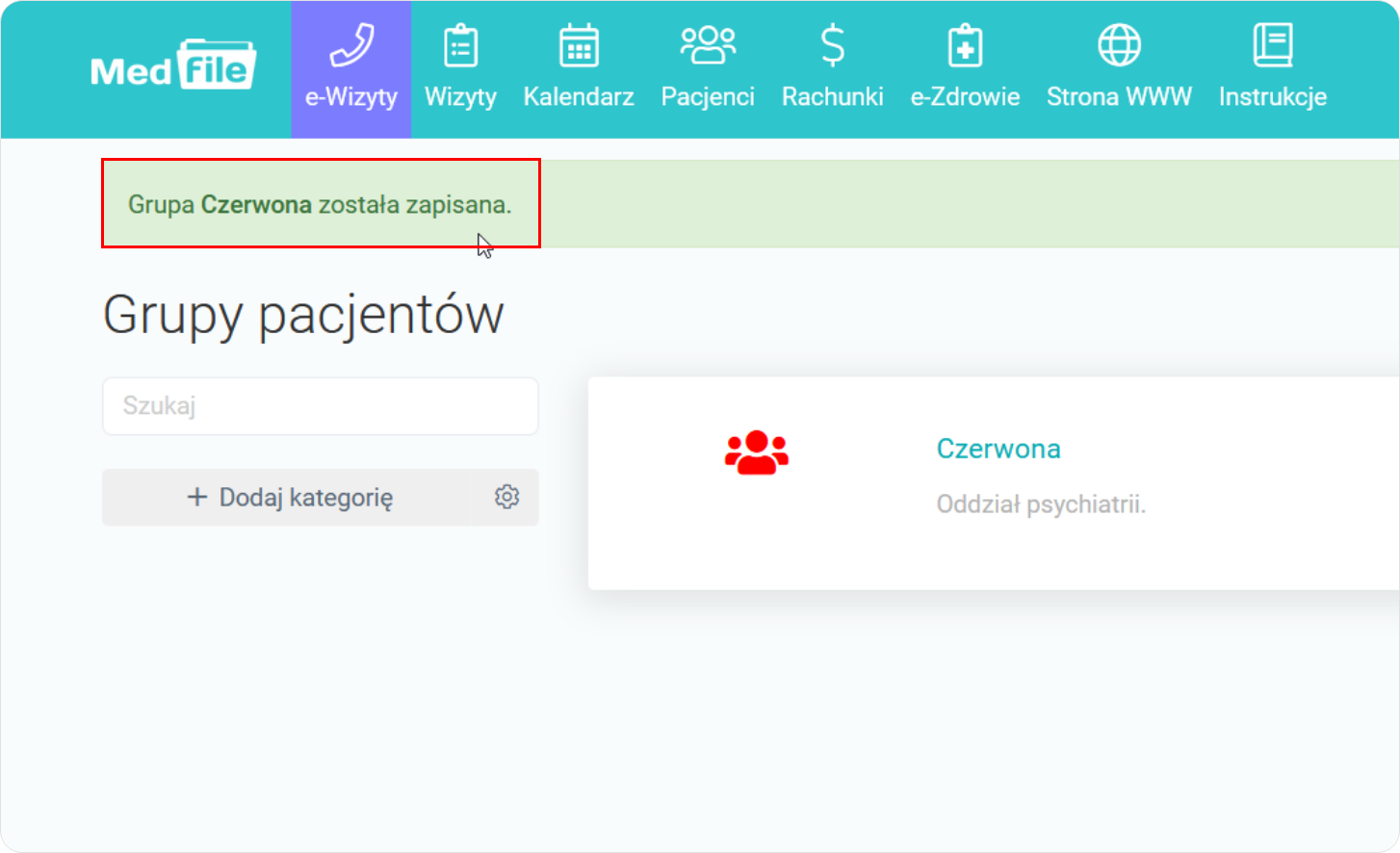 Grupa pacjentów została zapisana