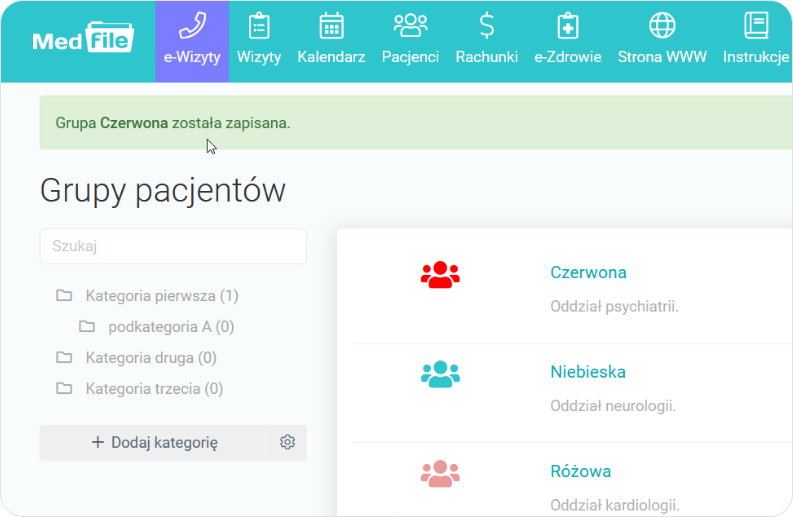 Grupa pacjentów po zmianach została zapisana