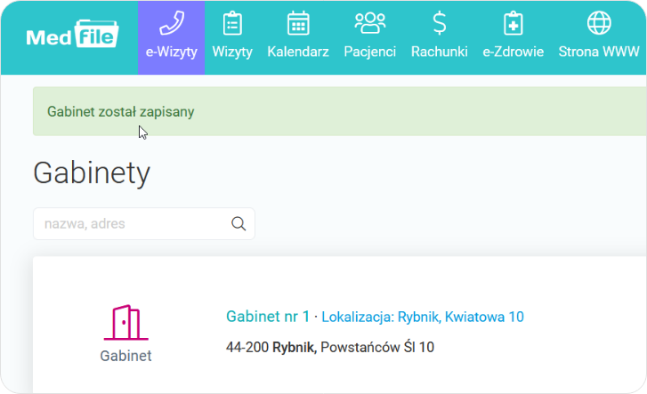 Gabinet został zapisany