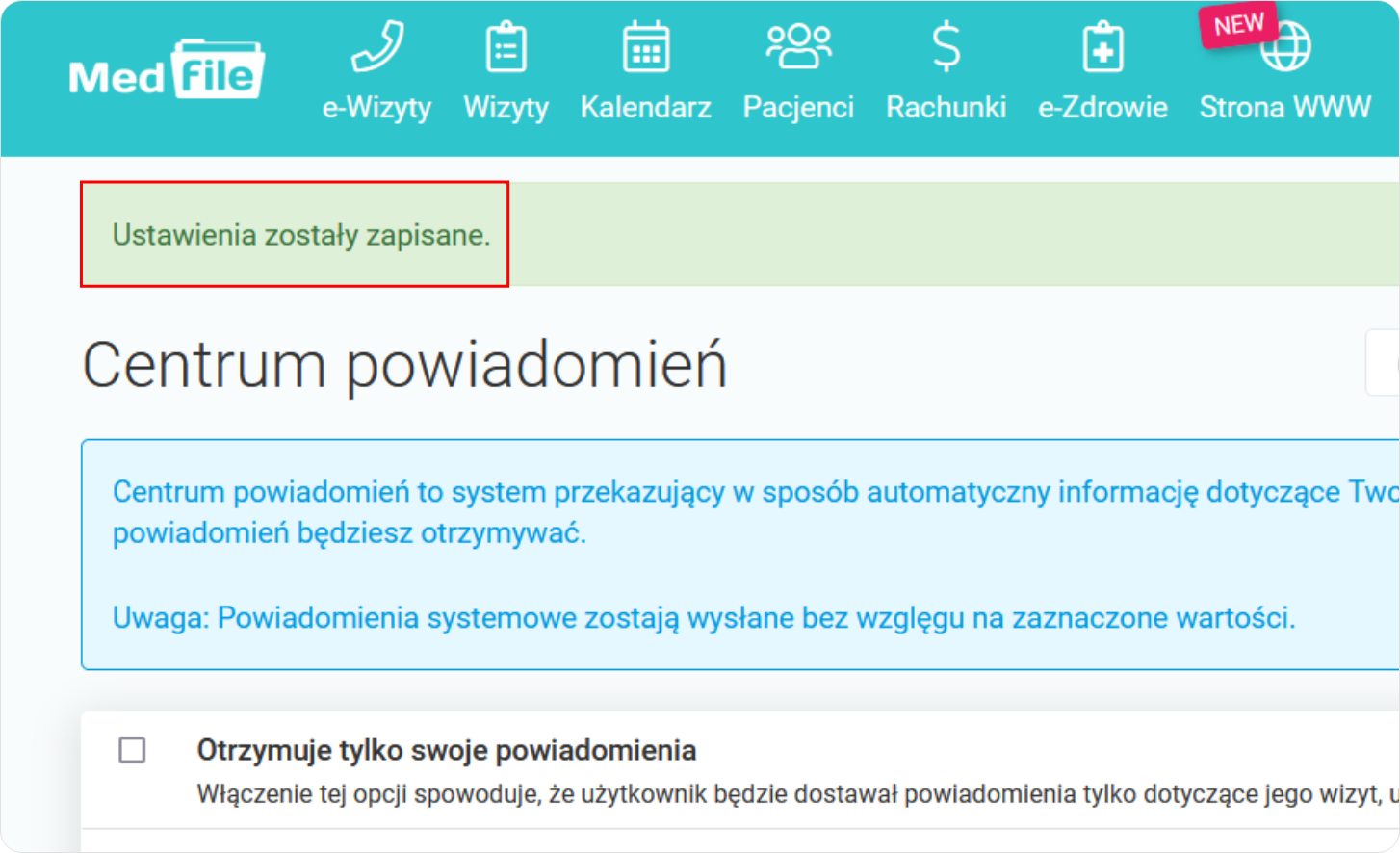 Powiadomienia zostały zapisane