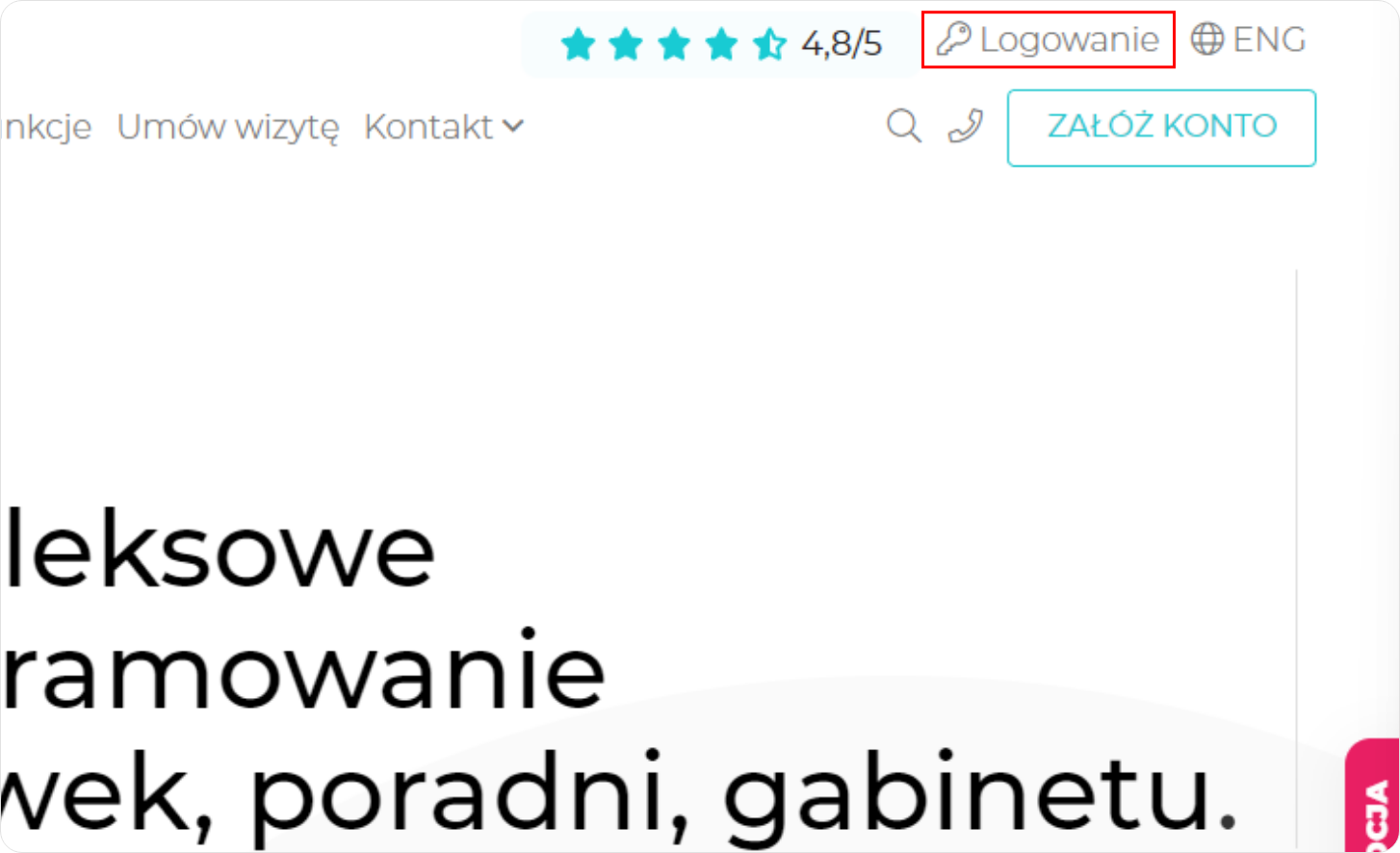 Wybierz przycisk logowanie