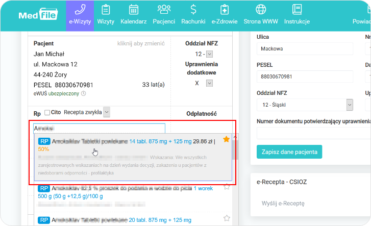 Wprowadź nazwę leku recepta Rp