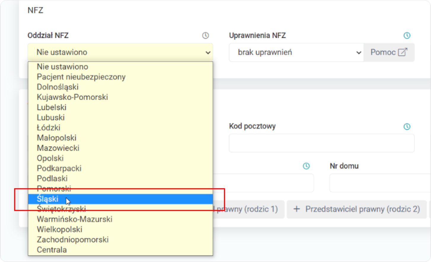Wskaż Oddział NFZ