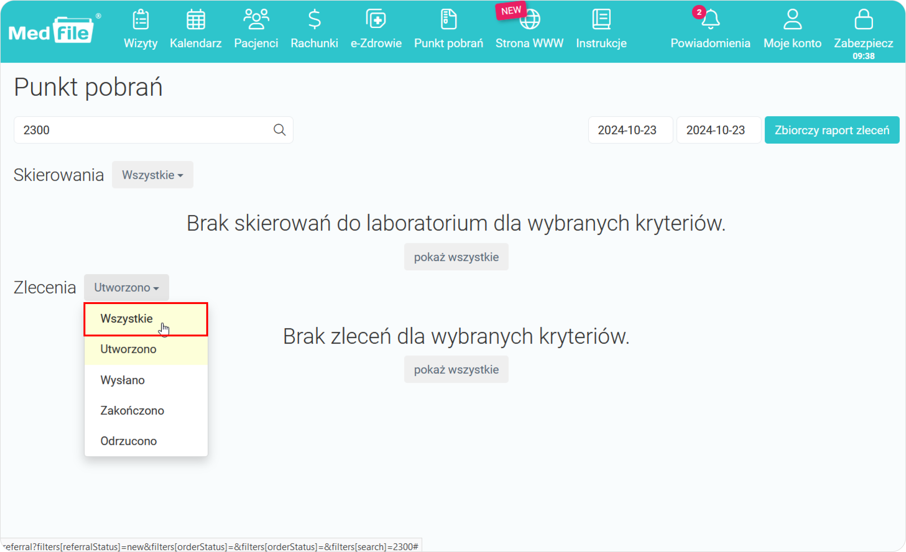 Wybierz odpowiedni filtr zlecenia 