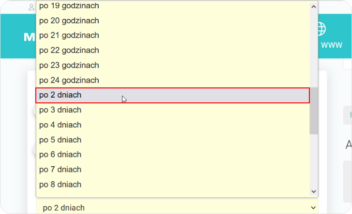 Wybierz odpowiedni termin