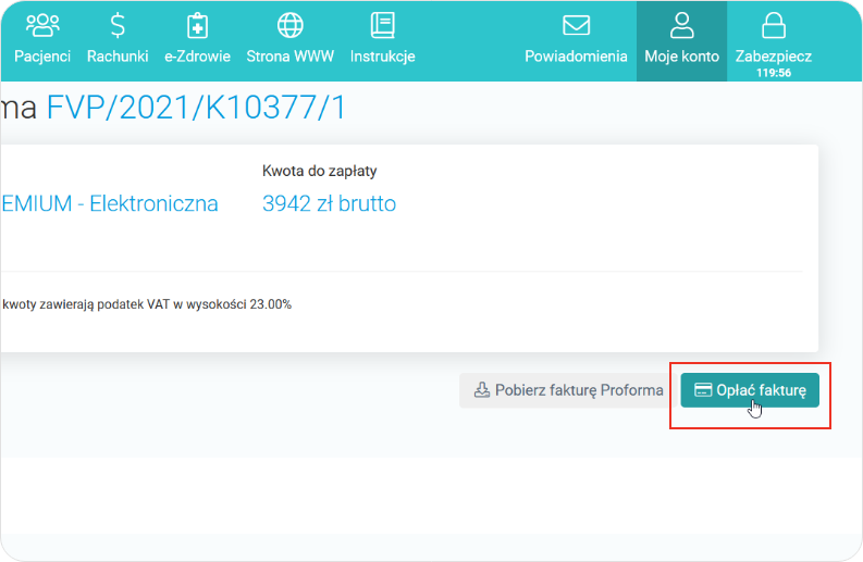 Wybierz opłać fakturę konto Premium
