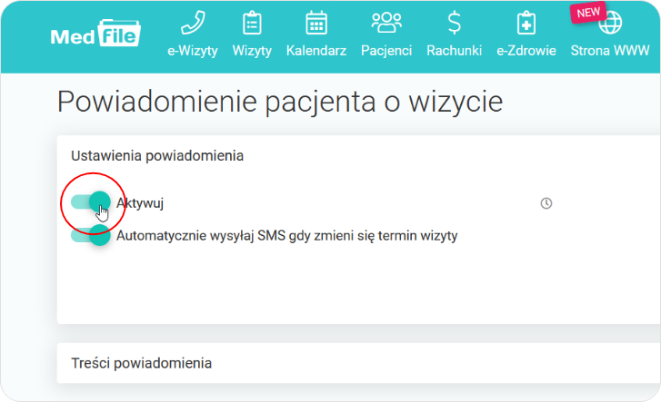 Powiadomienie pacjenta o wizycie