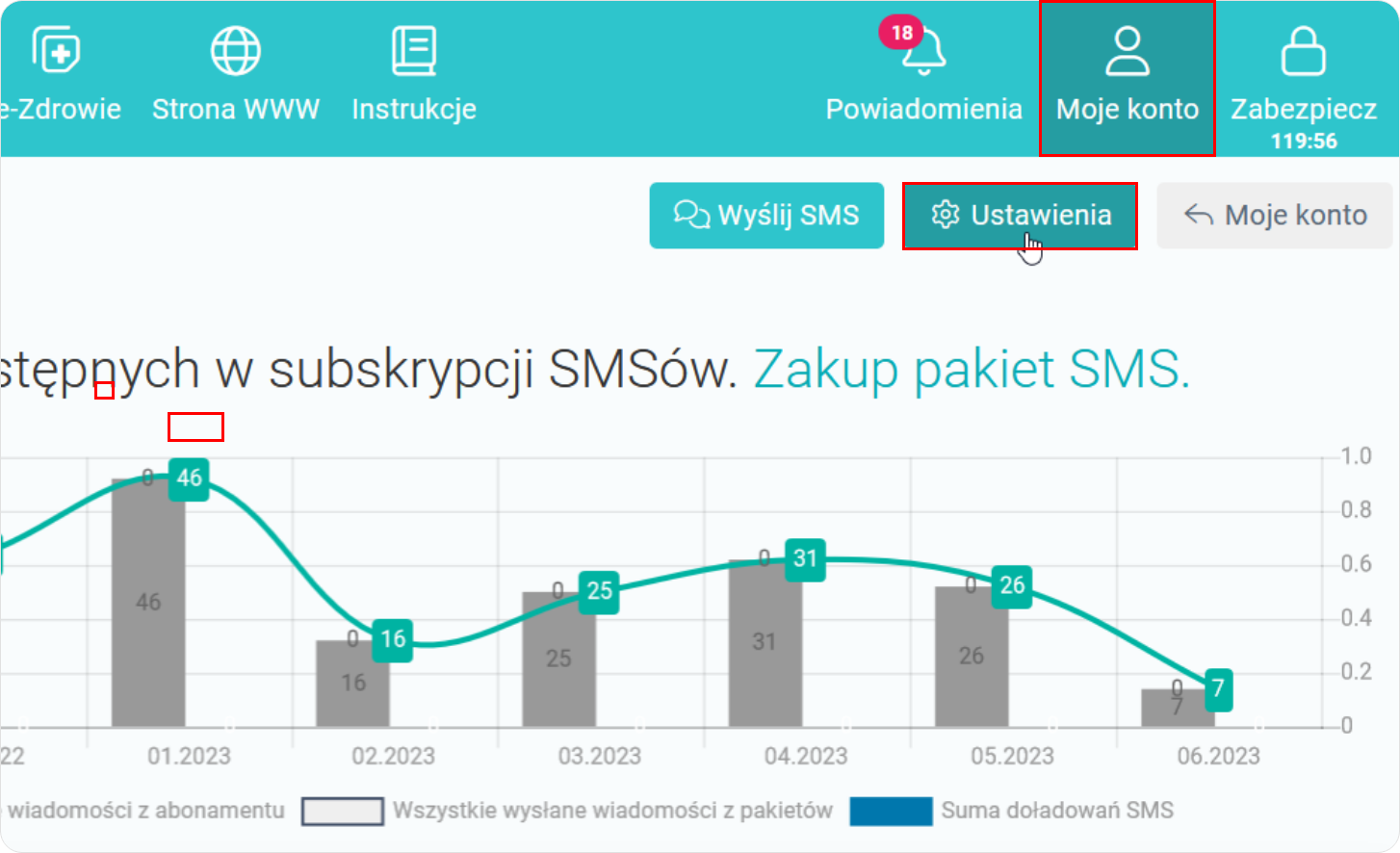 Wybierz przycisk ustawienia