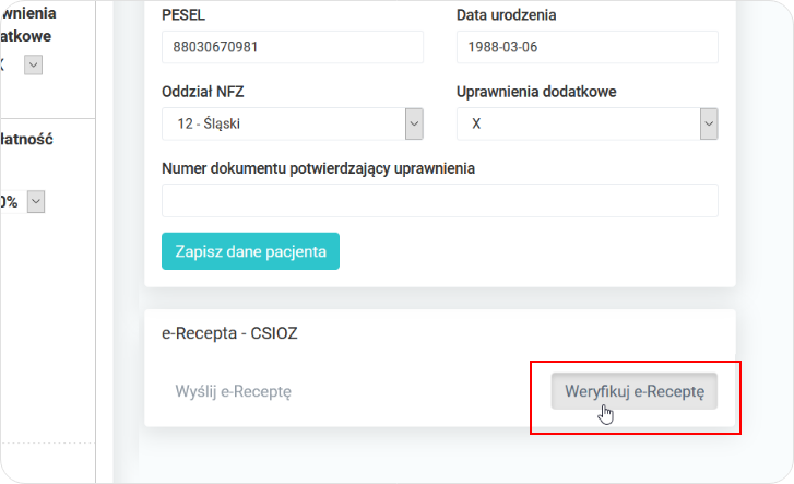 Weryfikuj e-Receptę