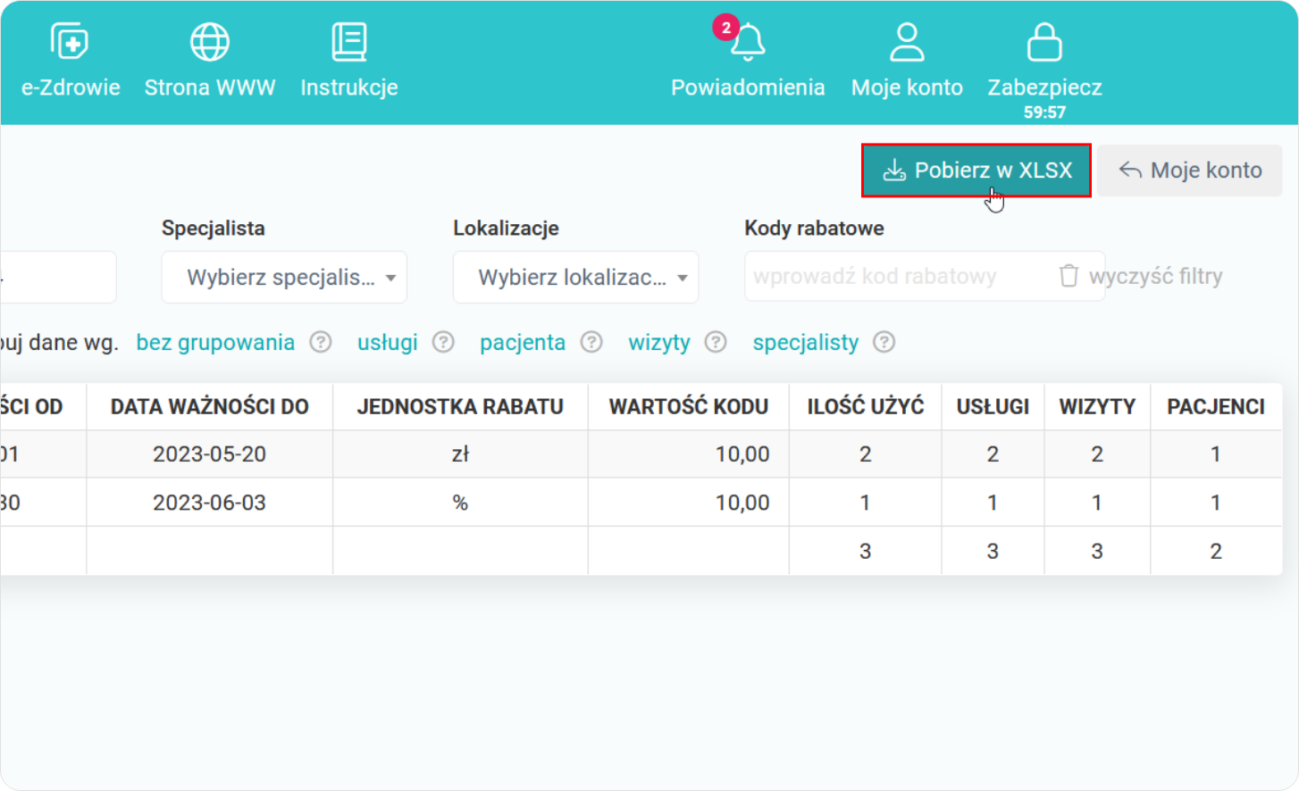 Pobierz raport w XLSX