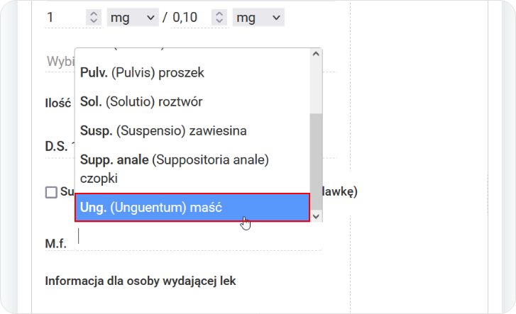 Wybierz odpowiedni rodzaj 