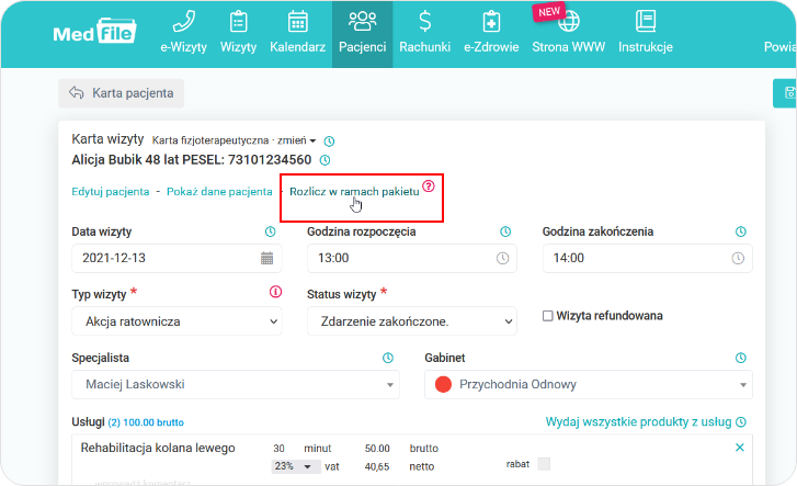 Rozlicz w ramach pakietu