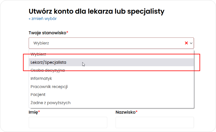 Wskaż stanowisko pracy